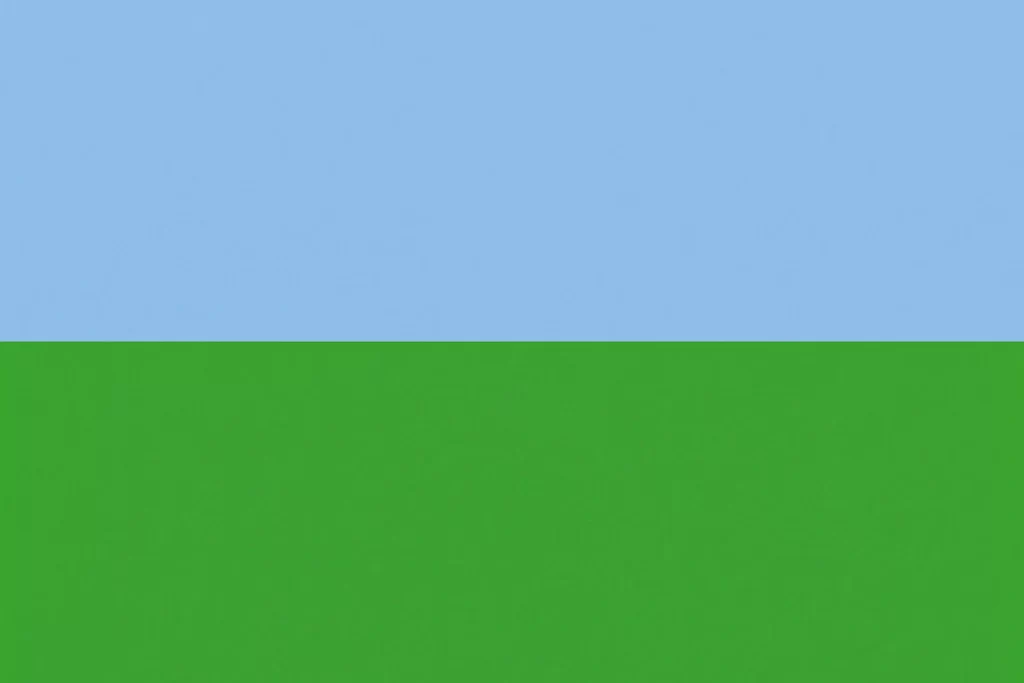 Hoja dividida en dos, con rectángulos que marcan el suelo y el cielo